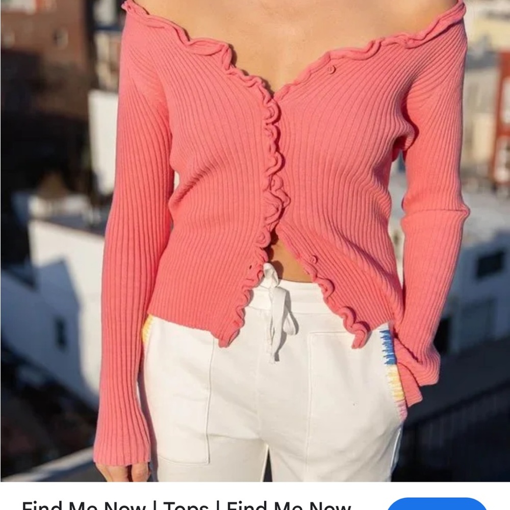 Pink Ruffled Cardigan